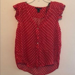 Hot pink button down blouse